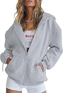 PRETTYGARDEN Women's 2026 Spring Zip Up Y2K Hoodies Casual Long Sleeve Sweatshirts Fall Winter Track Jackets with Poc...