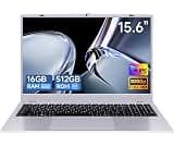 EvoSpan 15.6 Inch Laptop, 16GB RAM 512GB SSD, Pentium 6500Y Up to 3.4GHz, FHD IPS Display, Silent Laptop Computer wit...