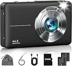 Digital Camera, FHD 1080P Point and Shoot Camera with 16X Zoom Anti Shake 32GB Card, Compact Small Video Camera Gift ...