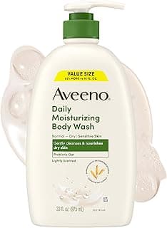 Aveeno Daily Moisturizing Body Wash for Normal to Dry Skin, Sensitive Formula with Prebiotic Oat, Gently Cleanses Dry...