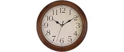 Foxtop Large Wood Wall Clock, Silent Battery Operated, 14 Inch | Wooden Clock, Non Ticking, Retro, Decorative, for Li...