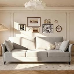 Mid Century Modern Sofa 3 Seat Couch 65.35" W Deep Seat Sofa for Living Room, 3 Person Seater Fabric Couch Sofa Comfy...