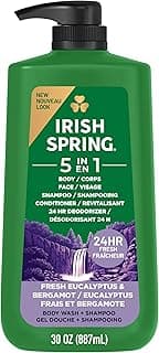 Irish Spring 5 in 1 Body Wash for Men, Fresh Eucalyptus & Bergamot, 887 mL