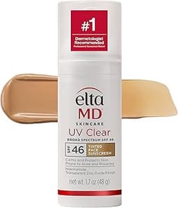 EltaMD UV Clear Face Sunscreen with Zinc Oxide, Oil-Free, SPF 46 and SPF 50 | Calms and Protects Acne-Prone Skin and ...