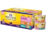 Wellness Complete Health Pate Variety Pack Kitten Canned Wet Cat Food, Natural, Protein Rich, Grain Free, Whitefish a...