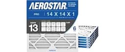 Aerostar Air Filter 14x14x1 MERV 13 AC Filter, HVAC, Furnace Filter, 6 Pack | ACTUAL SIZE (13.75 x 13.75 x 0.75) AC F...