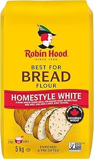 Robin Hood Flour, Best For Bread Homestyle White Flour, Made with 100% Canadian Wheat, 5 kg