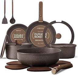 CAROTE 17PCS Pots and Pans Set Non Stick with Detachable Handle, Nonstick Cookware Sets, Cooking Kitchen Set, Oven/Di...