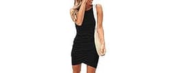 BTFBM Ruched Bodycon Summer Dresses for Women 2026 Business Casual Outfits | Crew Neck, Sleeveless T Shirt Dresses, M...