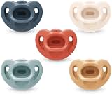 NUK Timeless Comfy Pacifier | 100% Silicone, One-Piece Design | BPA-Free, Gentle on Baby’s Skin | 5-Pack, for 0-6M