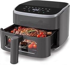 Air Fryer, 4QT Airfryer with Viewing Window, 8-in-1 Digital Air Fryer, 400°F Fast Heating, Nonstick & Dishwasher Safe...