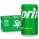 Sprite Lemon-Lime Soda Soft Drink Mini Cans, 7.5 fl oz, 10 Pack