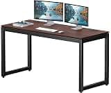 SHW 55-Inch Commercial-Grade Office Computer Desk, Cherry | 10-Year Limited Warranty