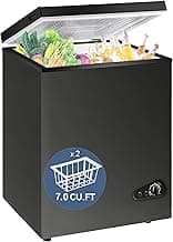 7.0 Cu Ft Chest Freezer - Energy Saving Quiet Top Open Door Mini Freezer Adjustable 6 Thermostat - Compact Small Deep...