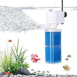 4-IN-1 Aquarium Power Filter - Mutil Stage Filtration, Adjustable Oxygenation/Wavemaker, Whisper-Quiet Submersible Fi...
