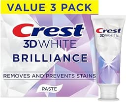 Crest 3D White Brilliance Bright Mint Teeth Whitening Toothpaste, 4.3 oz Pack of 3, 100% More Surface Stain Removal, ...