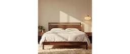 LIFEMENT Signature Wood Platform Bed Frame with Headboard, Essential, Noise Free, Under Bed Storage, No Box Spring Ne...