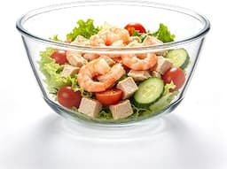4.7 Qt Large Glass Mixing Bowl, Clear Big Glass Salad Bowls, Glass Proofing Bowls for Sourdough Bread, Oven & Fridge ...