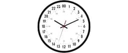 Foxtop 24 Hour Wall Clock, Silent Battery Operated Analog Clock, 12" Black | Non-Ticking, Military Time, Round, Easy ...