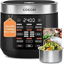 COSORI Rice Cooker 10 Cup, 24h Keep Warm, Non-stick Ceramic Inner Pot, 18 Functions Fuzzy Logic Rice Maker with Stain...