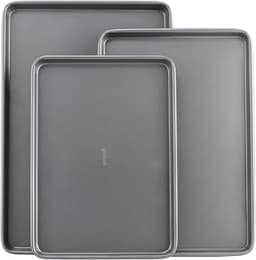 GoodCook Everyday Nonstick Baking Sheet Set, 3 Pack Includes Small (13×9) Medium (15×1) and Large (17×11) Pans Carbon...