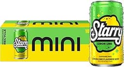 Starry Lemon Lime Soda, Caffeine Free, Mini Cans, 7.5 Fl oz (Pack of 10)