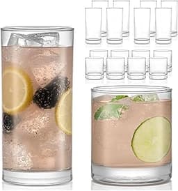 Libbey Province Tumbler and Rocks Glass Set, Elegant Drinkware Glasses Set of 16, Tall Drinking Glasses for Everyday ...