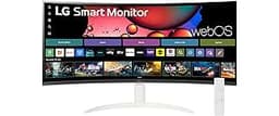 LG 34SR60QC-W 34-inch QHD (3440x1440) Curved Smart Monitor with Streaming, UltraWide Screen, webOS, HDR10, 100Hz, Bui...