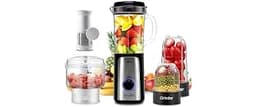Sangcon Blenders for Kitchen, 5-in-1 Food Processor Combo for Smoothies Set | BPA-Free 47oz Pitcher, 2.5-Cup Bowl, 18...