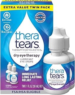 TheraTears Dry Eye Therapy Lubricating Eye Drops for Dry Eyes, 1 Fl Oz Twin Pack, (2 x 30mL Bottles)