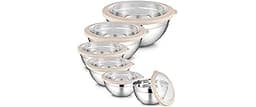 LIANYU 6 PCS Large Mixing Bowls with Visible Lids Set, Size 7, 3.5, 2.5, 2, 1.5, 1QT, Stainless Steel Kitchen Metal N...
