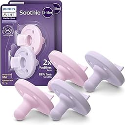 Philips Avent Soothie Baby Pacifiers - 100% Silicone Pacifiers for Babies 3-18 Months, One-piece Design, BPA-Free, Ex...