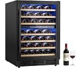 ICEVIVAL 24 Inch Wine Cooler Refrigerator, 54 Bottle Wine Fridge, 40-65°F Dual Zone UV-Resistant Glass Door, Quiet Co...