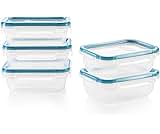 Snapware Plastic Total Solution 5-Pack (3-Cup) Food Storage Containers Set, Leakproof & Airtight Plastic Locking Lids...