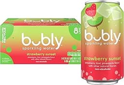 bubly Sparkling Water, Strawberry Sunset, Zero Sugar & Zero Calories, 12 Fl Oz Cans (Pack of 8)
