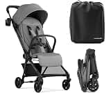 Mompush Nexis Carbon Fiber Lightweight Travel Stroller, Carry-On, Grey | Lightweight travel stroller for airplane, co...