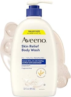 Aveeno Skin Relief Body Wash with Triple Oat Complex, Fragrance-Free, Gentle Daily Body Wash for Sensitive Skin Leave...