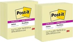 Post-it Super Sticky Notes, 12 Sticky Note Pads, 3 x 3 in., School Supplies, Office Products, Sticky Notes for Vertic...