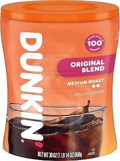 Dunkin’ Original Blend Medium Roast Ground Coffee, 30 Oz. Canister