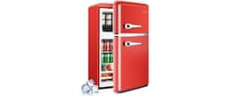 Anypro 3.2 Cu.Ft Refrigerator, Retro Double Door Fridge with Freezer, 7 Adjustable Temperature Settings, Low Noise, R...