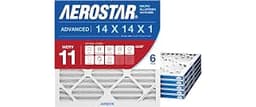 Aerostar Air Filter 14x14x1 MERV 11 AC Filter, HVAC, Furnace Filter, 6 Pack | ACTUAL SIZE (13.75 x 13.75 x 0.75) AC F...