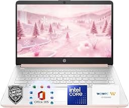 HP 14 Laptop, 2026 Edition, 128GB SSD, Intel CPU, Long Battey Life, Lightweight, AI Noise Reduction, Windows 11 with ...