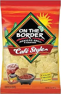 On The Border Café Style Tortilla Chips, 11 oz Bag (3 Count) | Made with sea salt, gluten-free, no artificial colors ...
