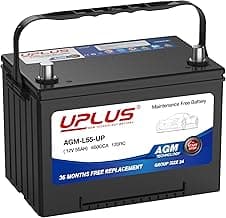 UPLUS BCI Group 24 Car Battery, AGM-L55-UP Maintenance Free 12V 55Ah Premium AGM Batteries BCI Group 34 Automotive Ba...