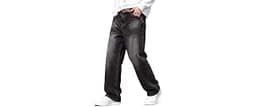 JMIERR Men's Baggy Y2K Jeans Stretch Loose Fit Wide Leg Denim Pants | 5 Pockets, Oversized Casual Trousers, Vintage R...