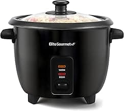 Elite Gourmet Electric Rice Cooker with Steam Tray and Non-Stick Inner Pot Makes Soups, Stews, Grains, Cereals, Keep ...