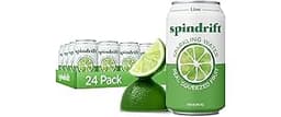 Spindrift Sparkling Water, Lime Flavored, Made with Real Squeezed Fruit, 12 Fl Oz Cans, Pack of 24 (Only 4 Calories p...