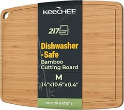 Keechee Dishwasher Safe Bamboo Cutting Board, Lightweight & Durable Wood Cutting Board, Reversible with Juice Groove,...