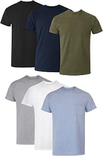 Hanes Men's Pocket T-Shirt Undershirts 6-Pack, Cotton Tees