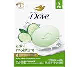Dove Cool Moisture Beauty Bar Soap , Refreshing Cleanser, 8 Count 3.75 oz | Moisturizing beauty bar with cucumber and...
